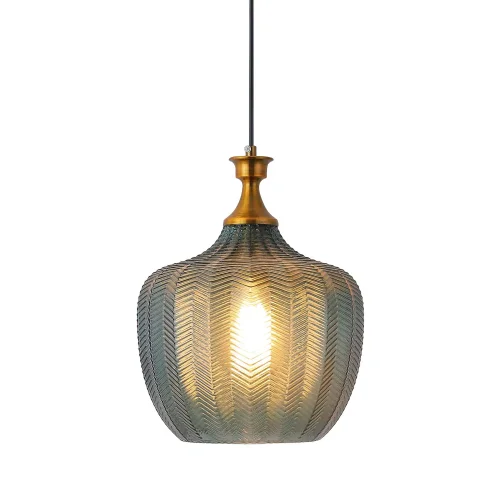 SUSPENSION EN VERRE AIGUE-MARINE Ø 26 CM ROGAN