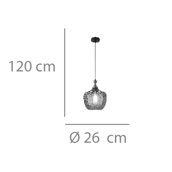 SUSPENSION EN VERRE AIGUE-MARINE Ø 26 CM ROGAN