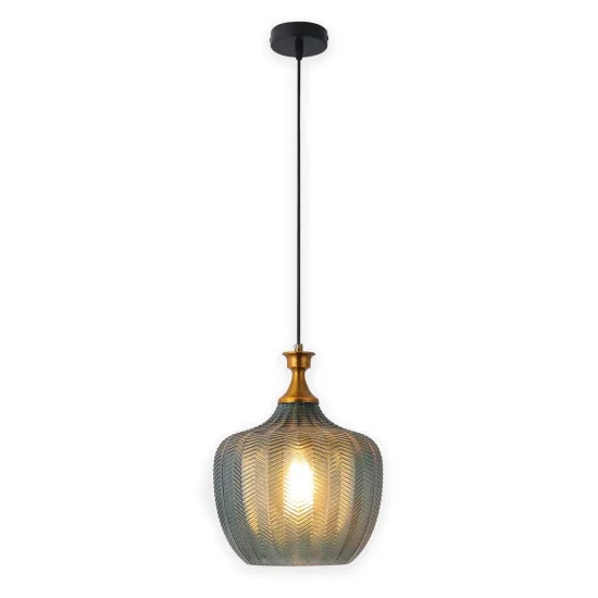 SUSPENSION EN VERRE AIGUE-MARINE Ø 26 CM ROGAN 2