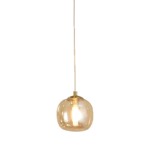 SUSPENSION 1 LUMIÈRE TULIPE AMBRE Ø12CM G9 NICOLETTA 2