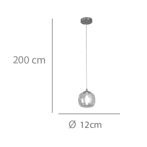 SUSPENSION 1 LUMIÈRE TULIPE AMBRE Ø12CM G9 NICOLETTA