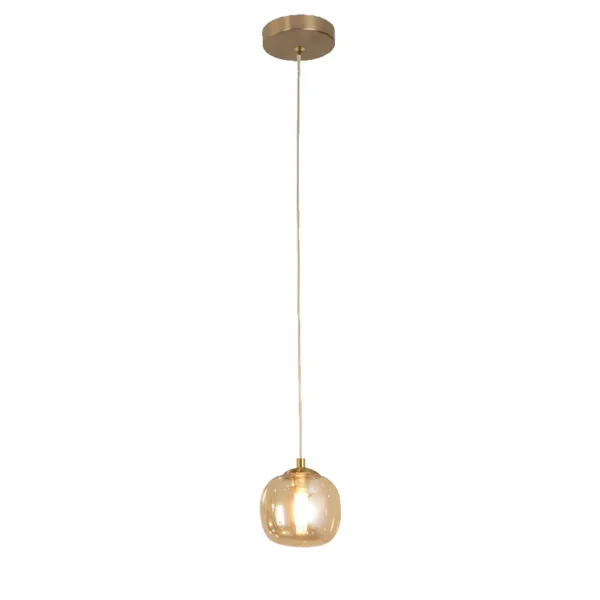 SUSPENSION 1 LUMIÈRE TULIPE AMBRE Ø12CM G9 NICOLETTA