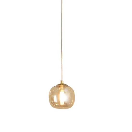 SUSPENSION 1 LUMIÈRE TULIPE AMBRE Ø10CM G9 NICOLETTA 2