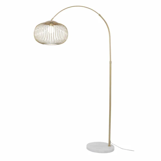 LAMPADAIRE ARQUÉ EN ACIER PEINT DORÉ E27 ARVEN 2