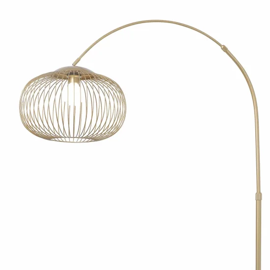LAMPADAIRE ARQUÉ EN ACIER PEINT DORÉ E27 ARVEN 2
