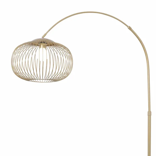 LAMPADAIRE ARQUÉ EN ACIER PEINT DORÉ E27 ARVEN