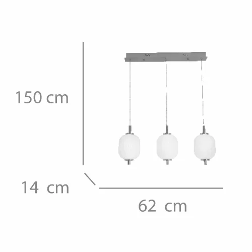 SUSPENSION LED 3 LUMIÈRES 30W 3000-6000K ANEKA