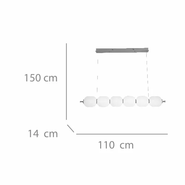 SUSPENSION LED 6 LUMIÈRES 45W 3000–6000K ANEKA