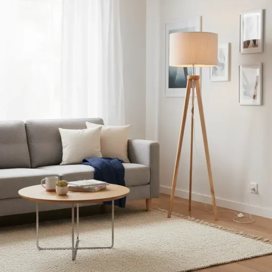 LAMPADAIRE ENGDAHL ABAT-JOUR BLANC