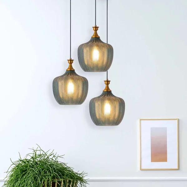 SUSPENSION EN VERRE AIGUE-MARINE Ø 26 CM ROGAN