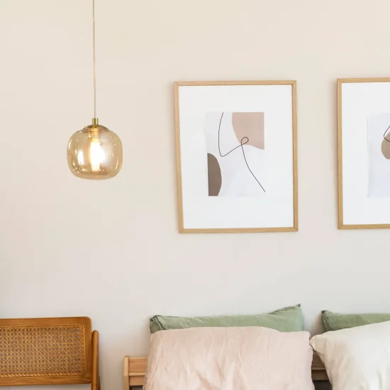 SUSPENSION 1 LUMIÈRE TULIPE AMBRE Ø12CM G9 NICOLETTA