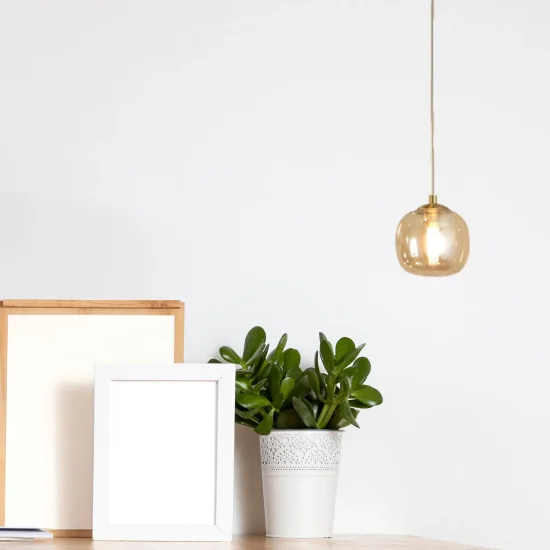 SUSPENSION 1 LUMIÈRE TULIPE AMBRE Ø10CM G9 NICOLETTA