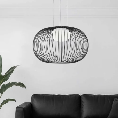 SUSPENSION LED 15W 3000K-4000K-6000K Ø60CM NOIR ARVEN