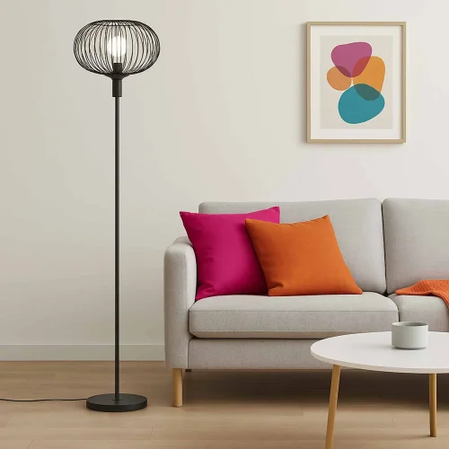 LAMPADAIRE 160CM ACIER PEINT NOIR E27 ARVEN