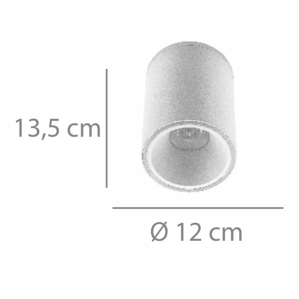 SPOT EN SAILLIE CYLINDRIQUE LED 25W 4000K Ø12 CM NOIR