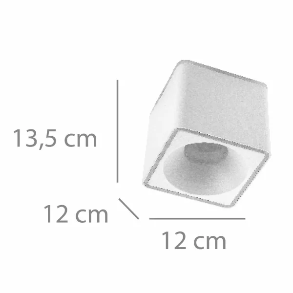 SPOT DE SURFACE LED CARRÉ 25W 4000K 12x12CM NOIR