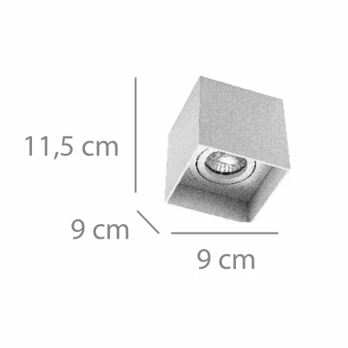 SPOT DE SURFACE CARRÉ GU10 ORIENTABLE 9x9 CM BLANC