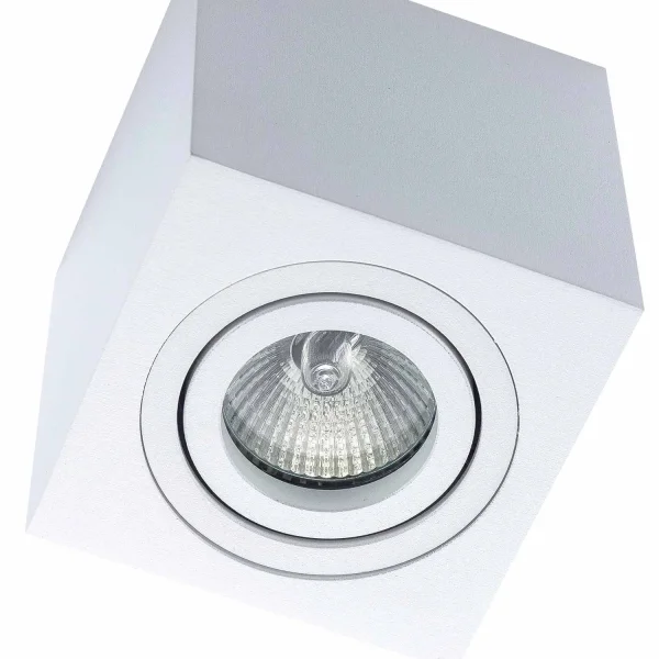 SPOT DE SURFACE CARRÉ GU10 ORIENTABLE 9x9 CM BLANC