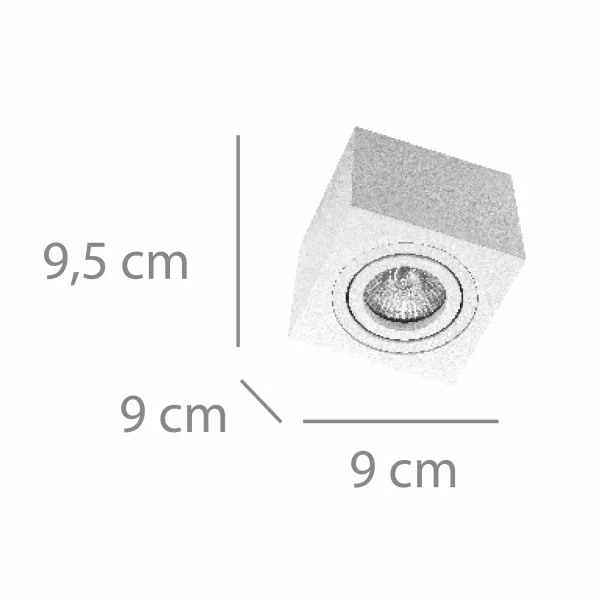 SPOT DE SURFACE CARRÉ GU10 ORIENTABLE 9x9 CM BLANC