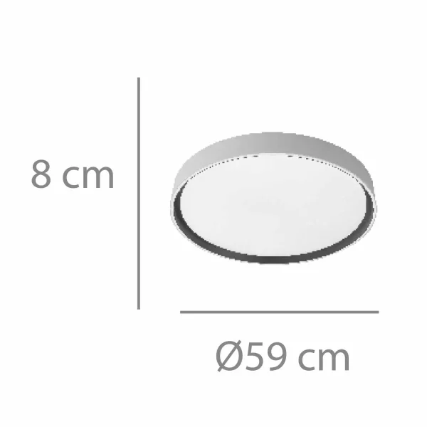 PLAFONNIER LED 68W RÉGLABLE Ø59CM BLANC/DORÉ ORANE