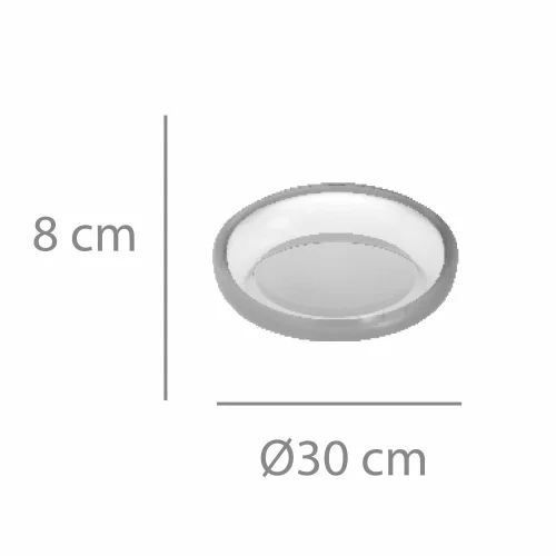 PLAFONNIER LED 20W RÉGLABLE Ø30CM BLANC/FUMÉ ECLORA