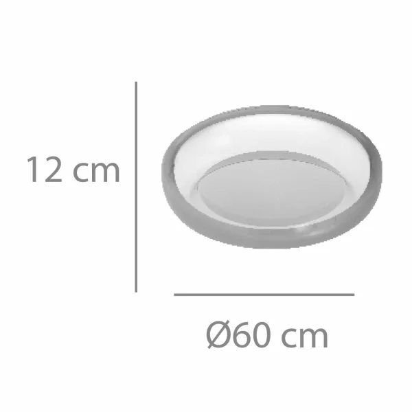 PLAFONNIER LED 68W RÉGLABLE Ø60CM BLANC/FUMÉ ECLORA