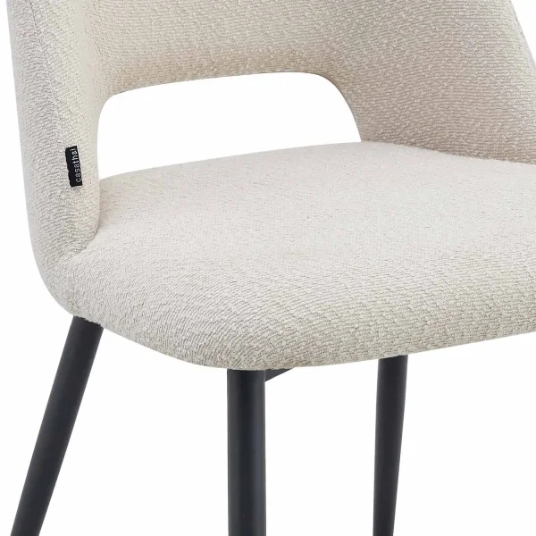 CHAISE DE SALLE À MANGER TAPISSÉE SABLE EBONY