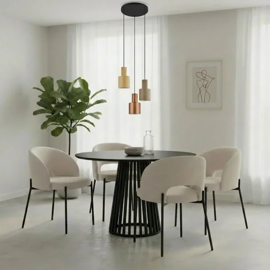 CHAISE TAPISSÉE SABLE CLOTILDE 2