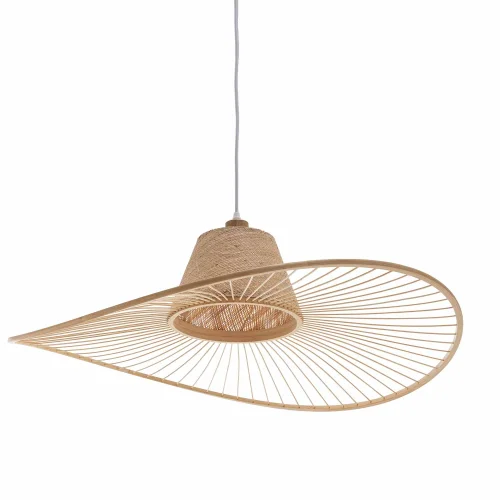 SUSPENSION EN BOIS ET FIBRES NATURELLES Ø80CM E27 SOLMAR