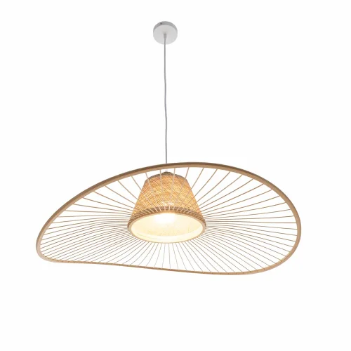 SUSPENSION EN BOIS ET FIBRES NATURELLES Ø80CM E27 SOLMAR