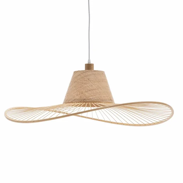 SUSPENSION EN BOIS ET FIBRES NATURELLES Ø60CM E27 TIKI