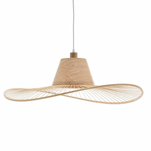 SUSPENSION EN BOIS ET FIBRES NATURELLES Ø60CM E27 TIKI