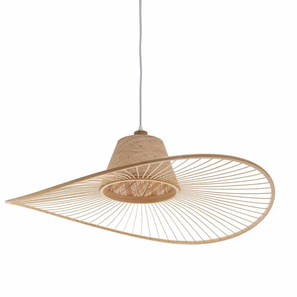 SUSPENSION EN BOIS ET FIBRES NATURELLES Ø60CM E27 TIKI