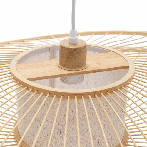 SUSPENSION EN BOIS ET TISSU Ø70CM E27 MALAI