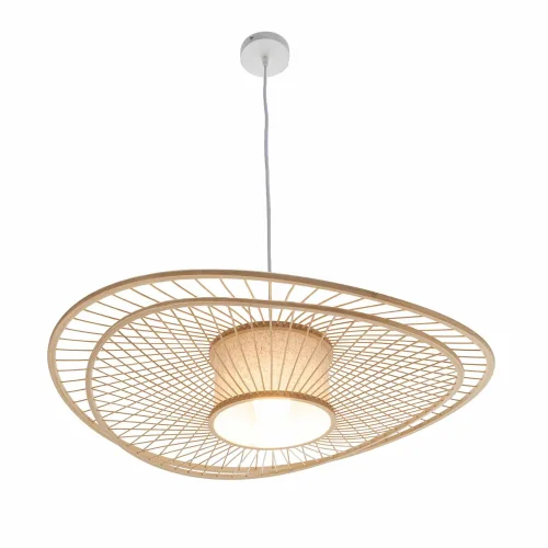 SUSPENSION EN BOIS ET TISSU Ø70CM E27 MALAI