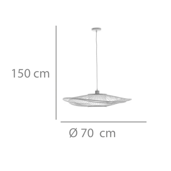 SUSPENSION EN BOIS ET TISSU Ø70CM E27 MALAI