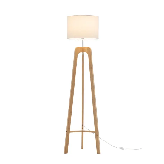 LAMPADAIRE EN BOIS ET TISSU Ø40CM E27 HAGEN 2