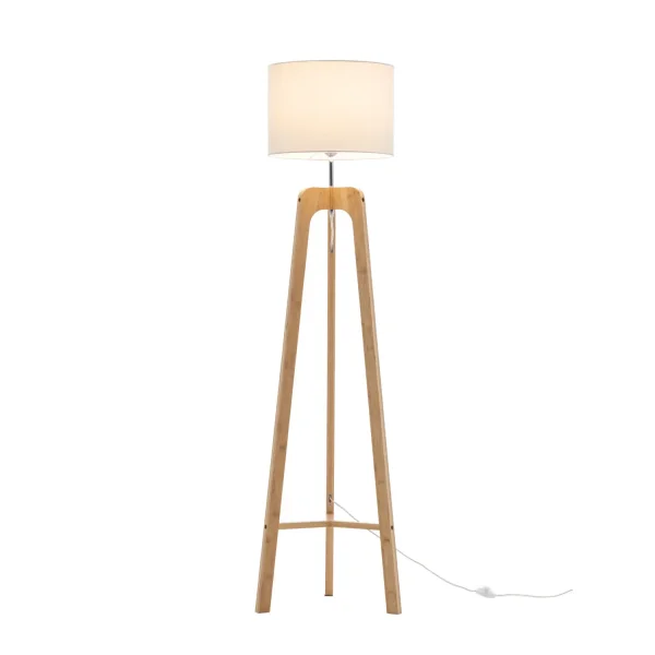 LAMPADAIRE EN BOIS ET TISSU Ø40CM E27 HAGEN