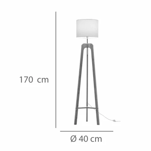 LAMPADAIRE EN BOIS ET TISSU Ø40CM E27 HAGEN