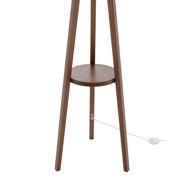 LAMPADAIRE EN BOIS D’ACAJOU ET TISSU Ø46CM E27 HAGEN