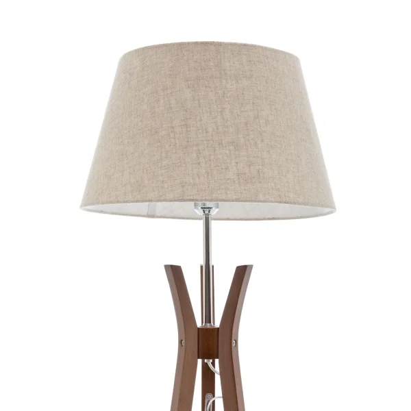 LAMPADAIRE EN BOIS D’ACAJOU ET TISSU Ø46CM E27 HAGEN