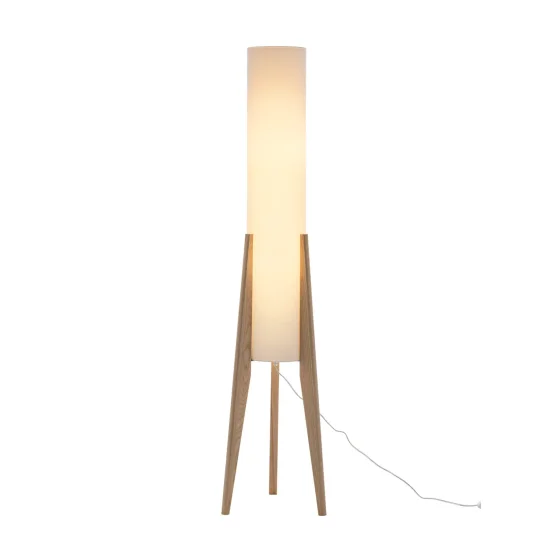 LAMPADAIRE EN BOIS ET TISSU 2 LUMIÈRES E27 Ø36CM HAGEN 2