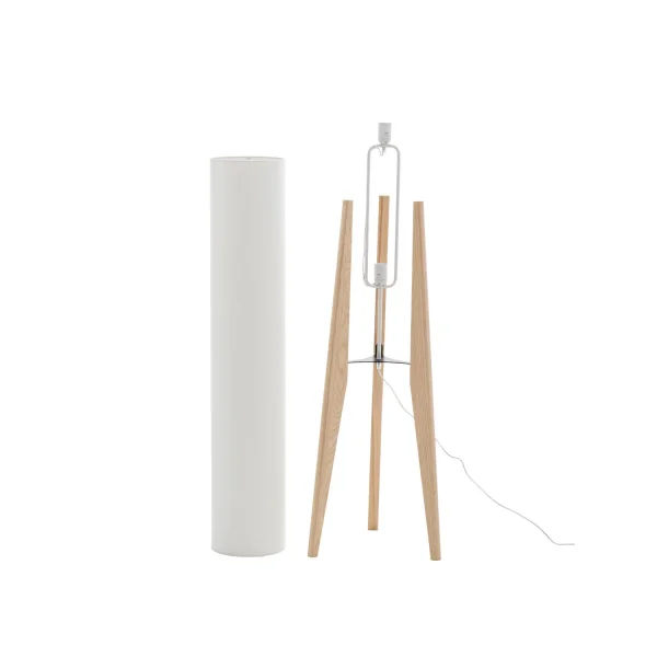 LAMPADAIRE EN BOIS ET TISSU 2 LUMIÈRES E27 Ø36CM HAGEN