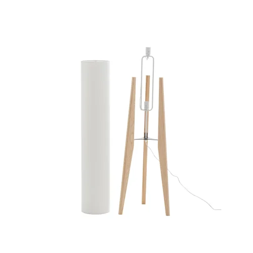LAMPADAIRE EN BOIS ET TISSU 2 LUMIÈRES E27 Ø36CM HAGEN