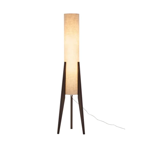 LAMPADAIRE EN BOIS ACACIA ET TISSU 2 LUMIÈRES E27 Ø36CM HAGEN 2