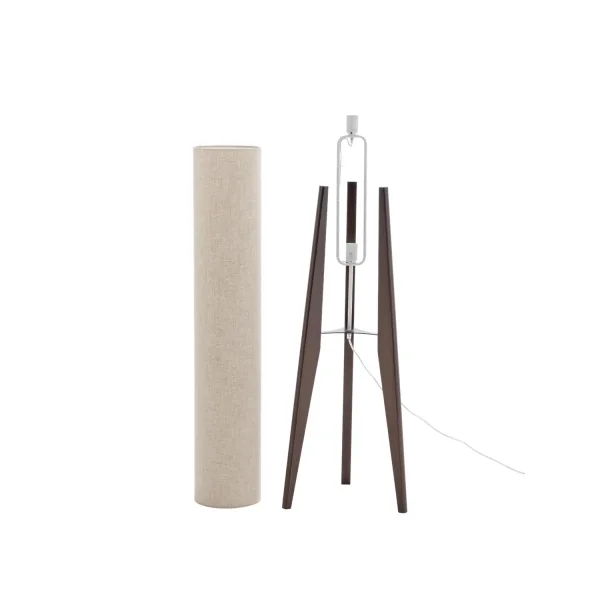 LAMPADAIRE EN BOIS ACACIA ET TISSU 2 LUMIÈRES E27 Ø36CM HAGEN