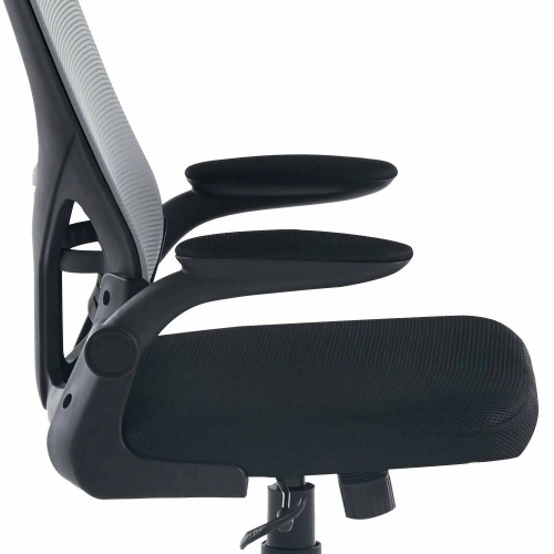 CHAISE DE BUREAU À ROULETTES GRISE ET NOIRE AVENTURINA