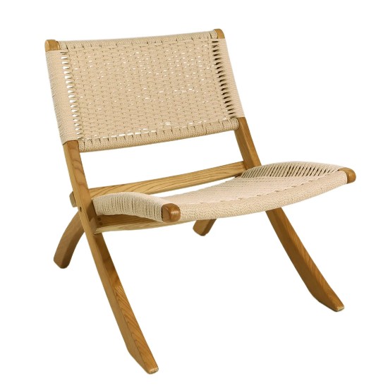 FAUTEUIL EN BOIS NATUREL ET CORDAGE ZUNA