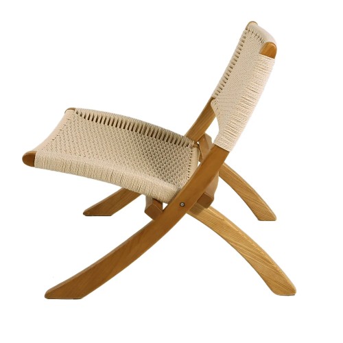 FAUTEUIL EN BOIS NATUREL ET CORDAGE ZUNA