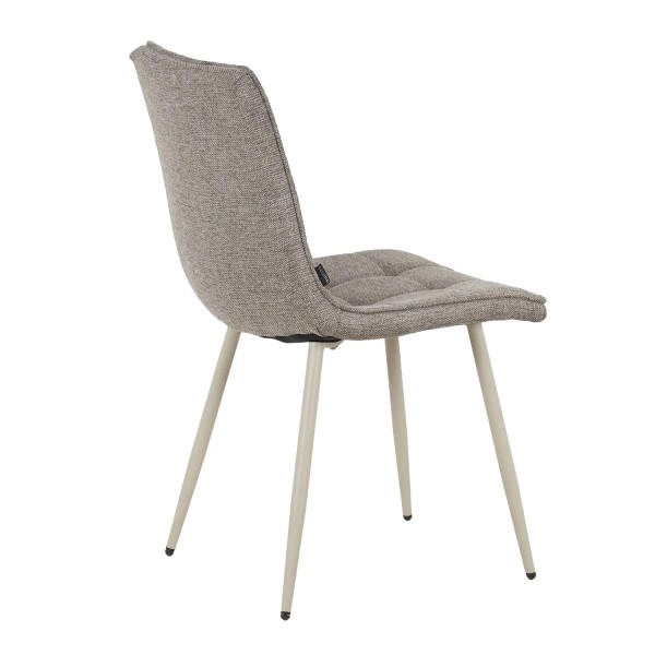 CHAISE DE SALLE À MANGER TAPISSÉE MARRON PIEDS BEIGE TULUM